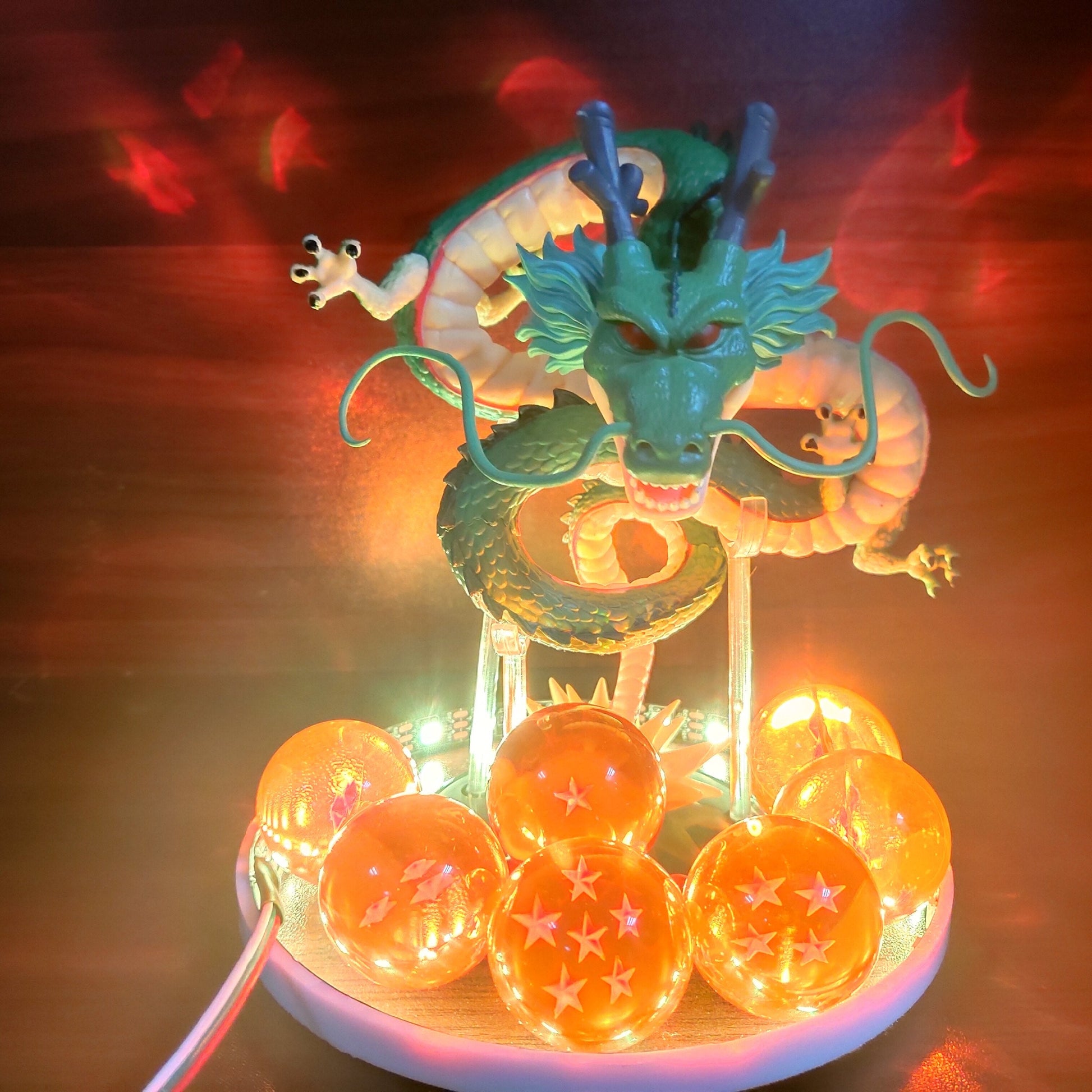 Bandai Dragon Ball Z Anime Shenlong Led Action Figures Night Lights Shenrou Crystal Balls Remote Control Figma Xmas Gift Toys